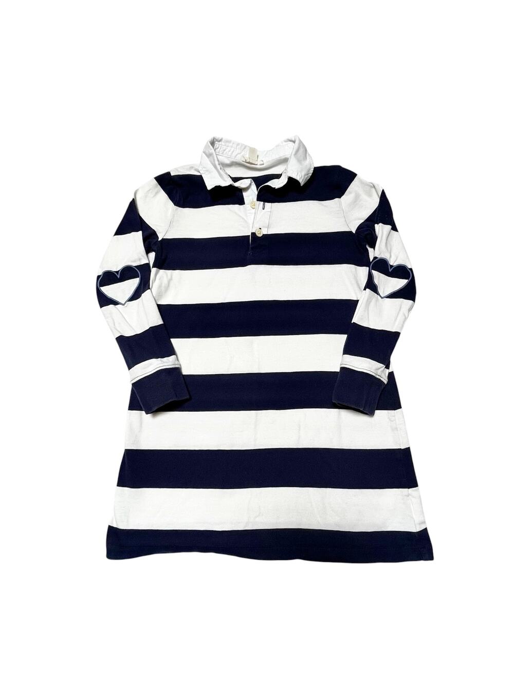 Crewcuts Heart Patch Rugby Shirt Dress Size S